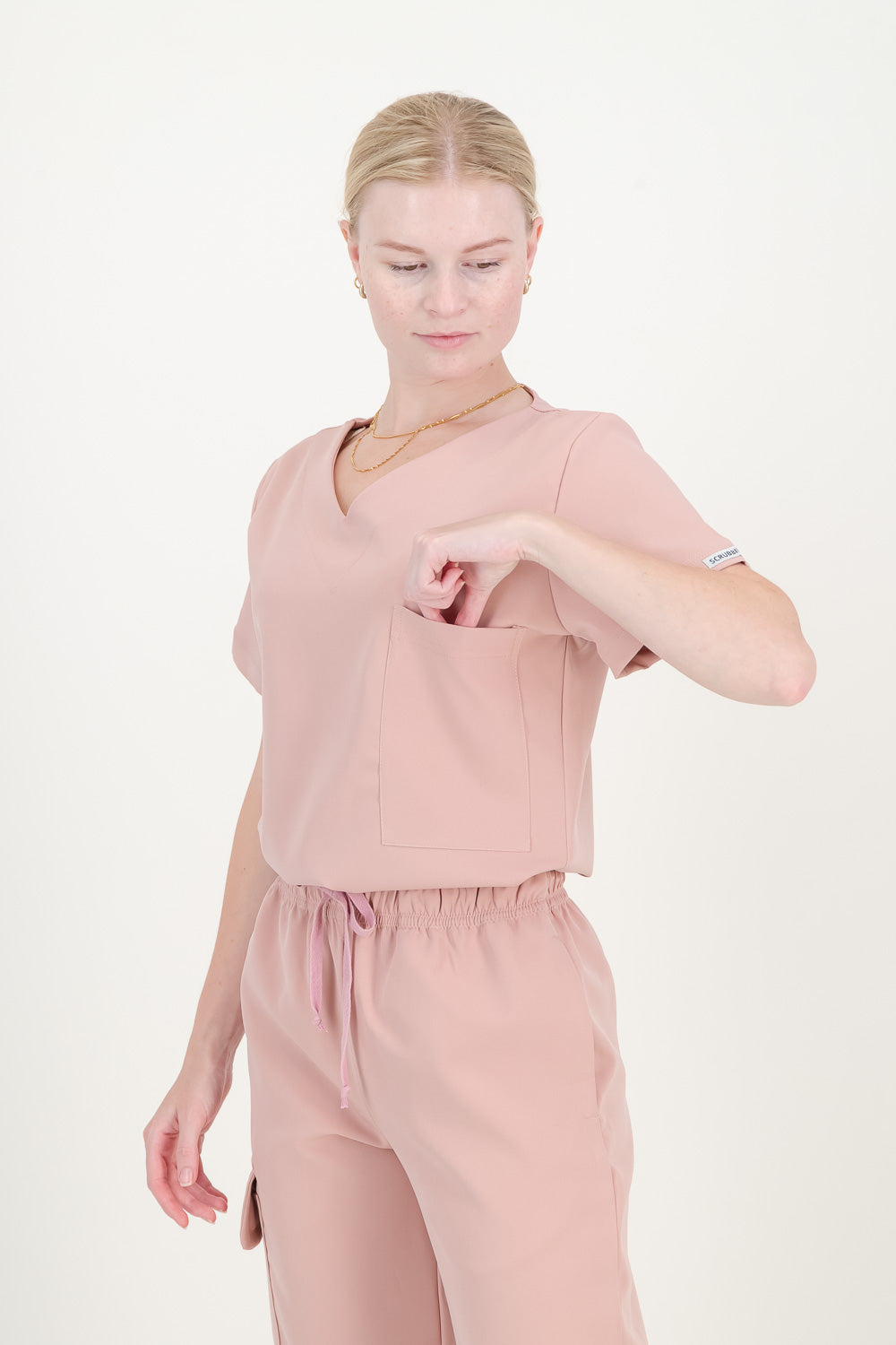 Women's Dusty Pink Scrub Set