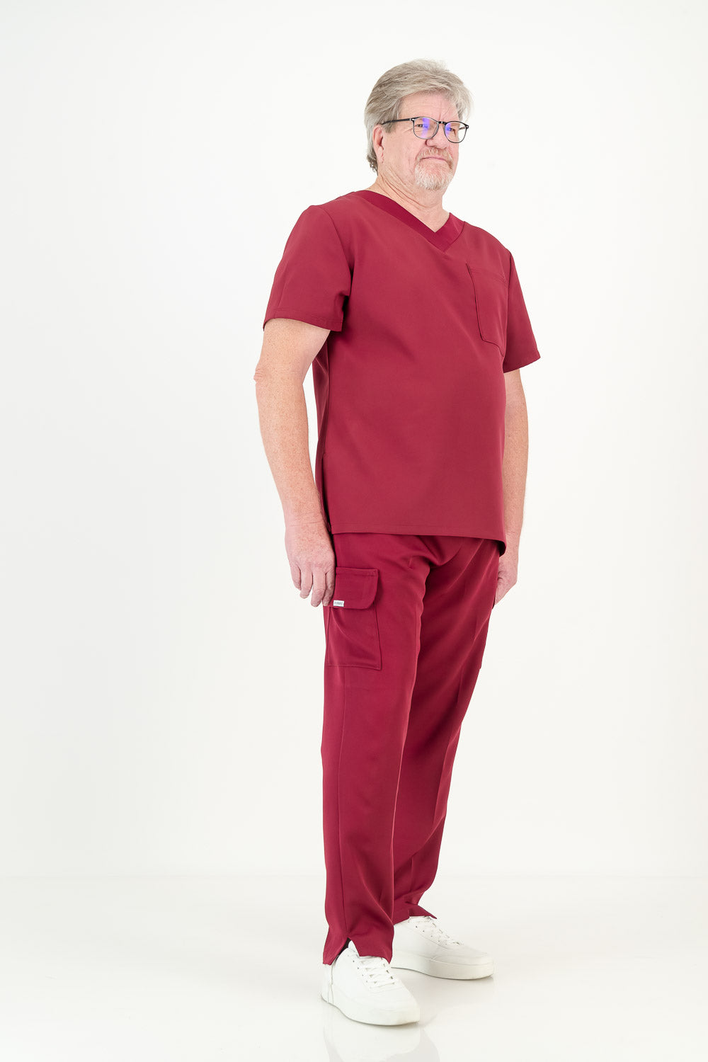 Men's Merlot Red Scrub Set