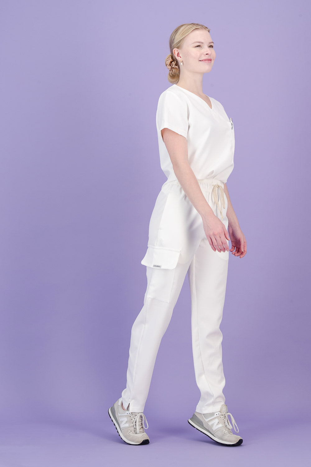 Women's Soft White Scrub Set