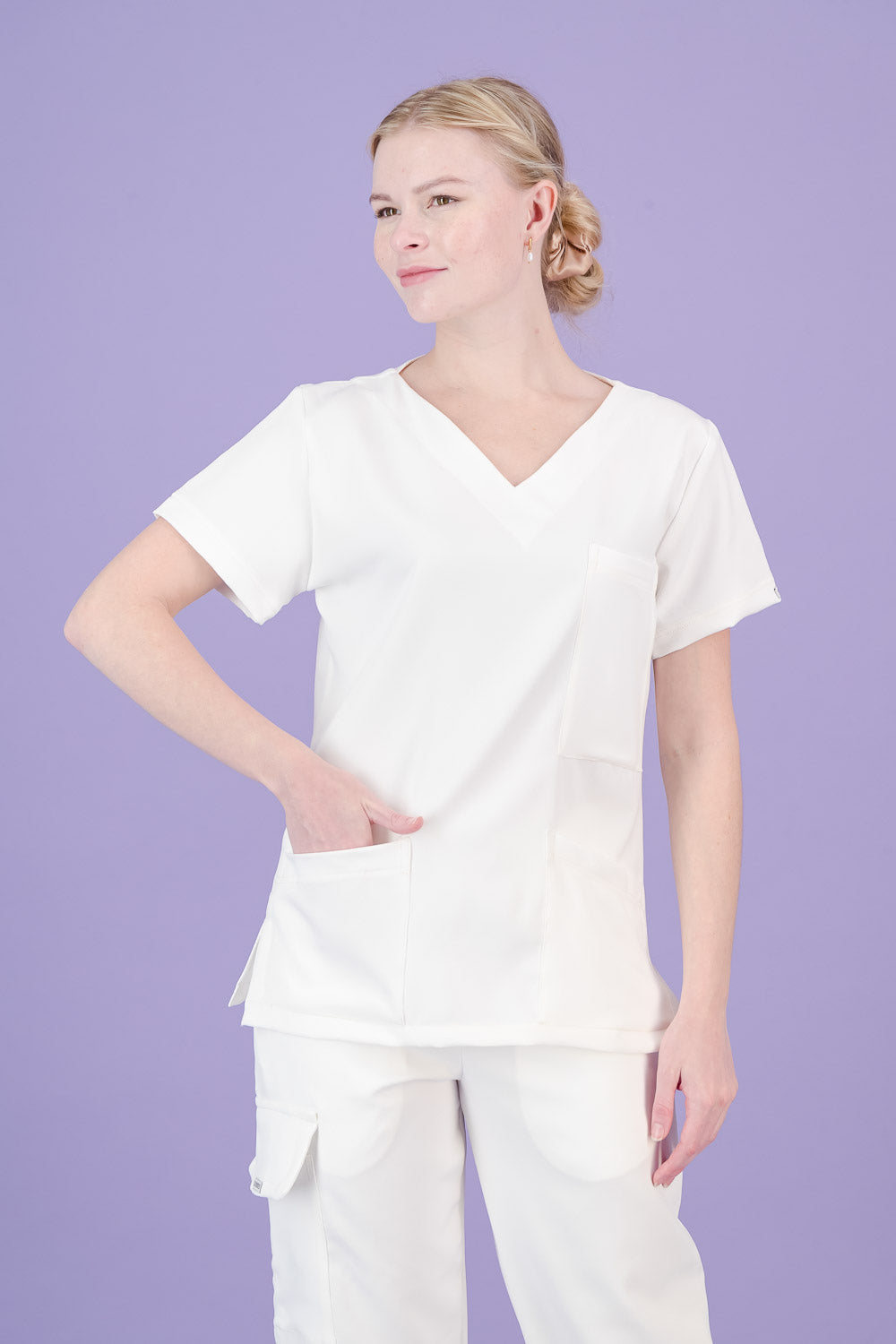 Women's Soft White Scrub Set