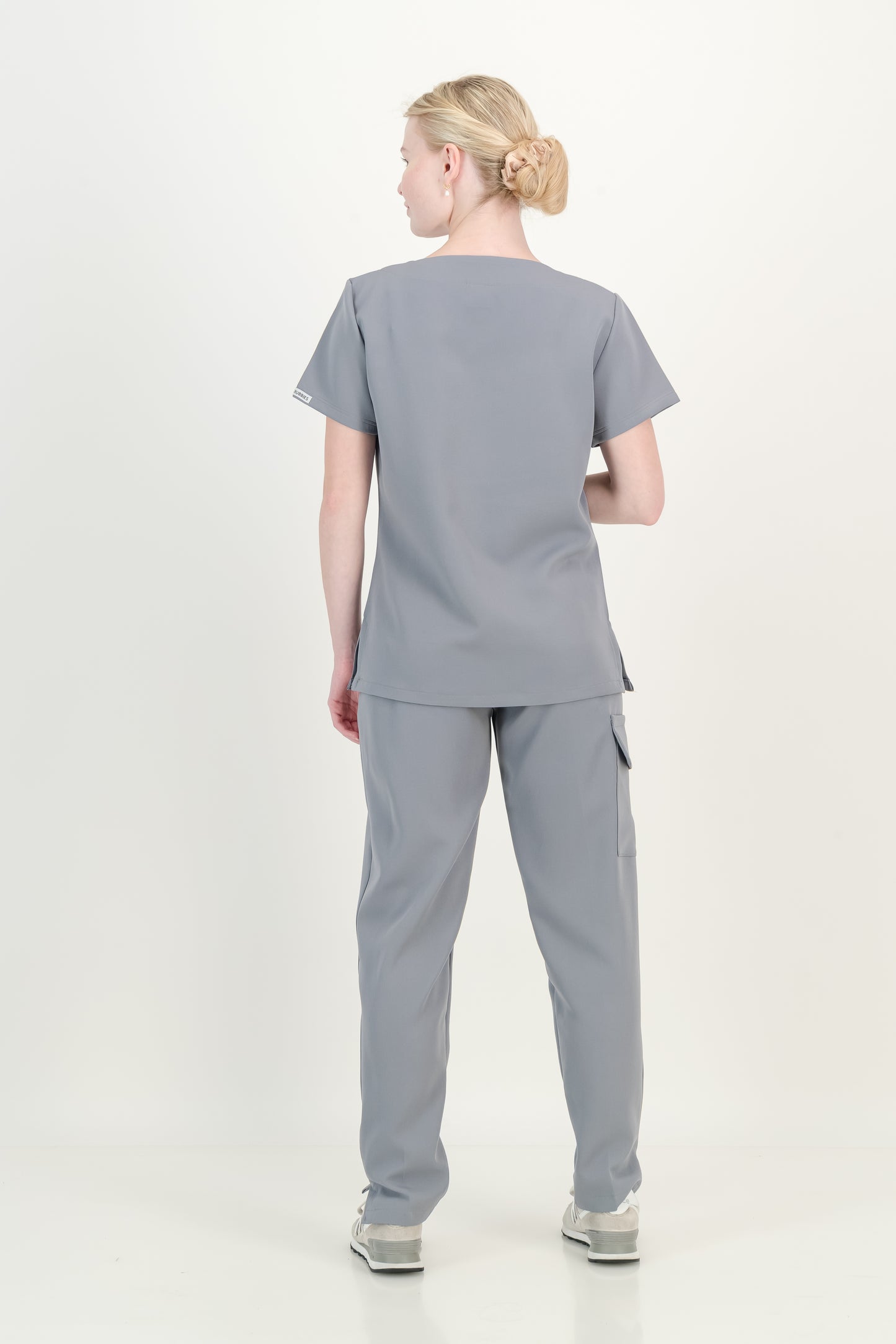 Women's Granite Grey Scrub Top - V-Neck