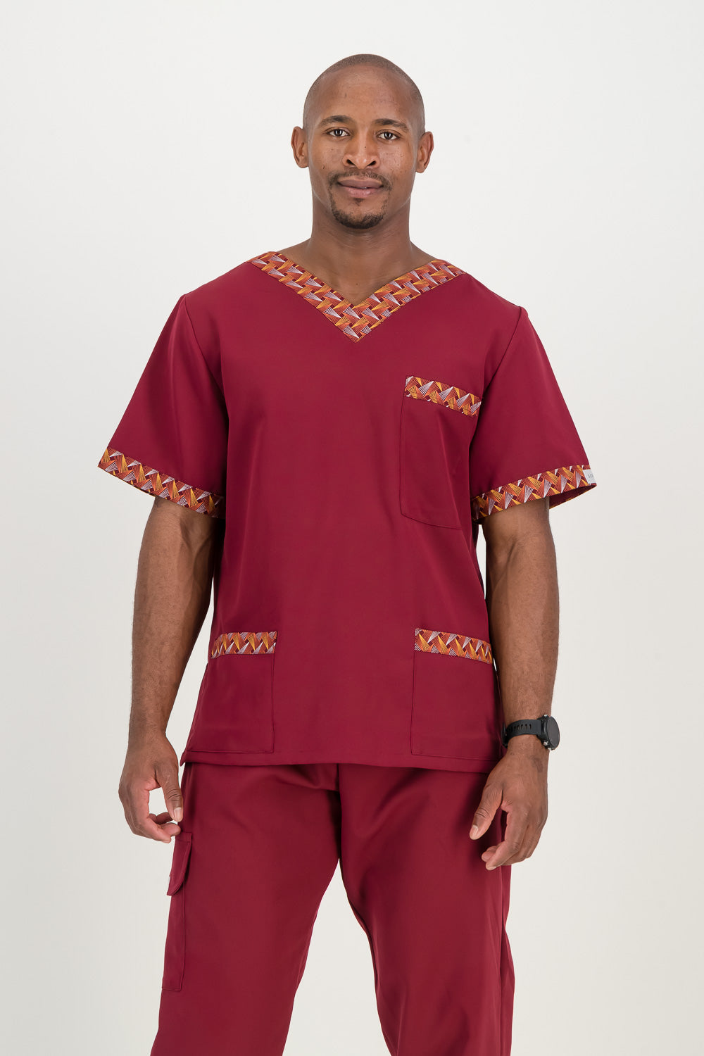 Men's Merlot Red Scrub Set - Ithemba Edition