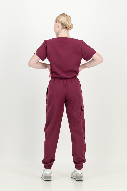 Women's Merlot Red Scrub Set