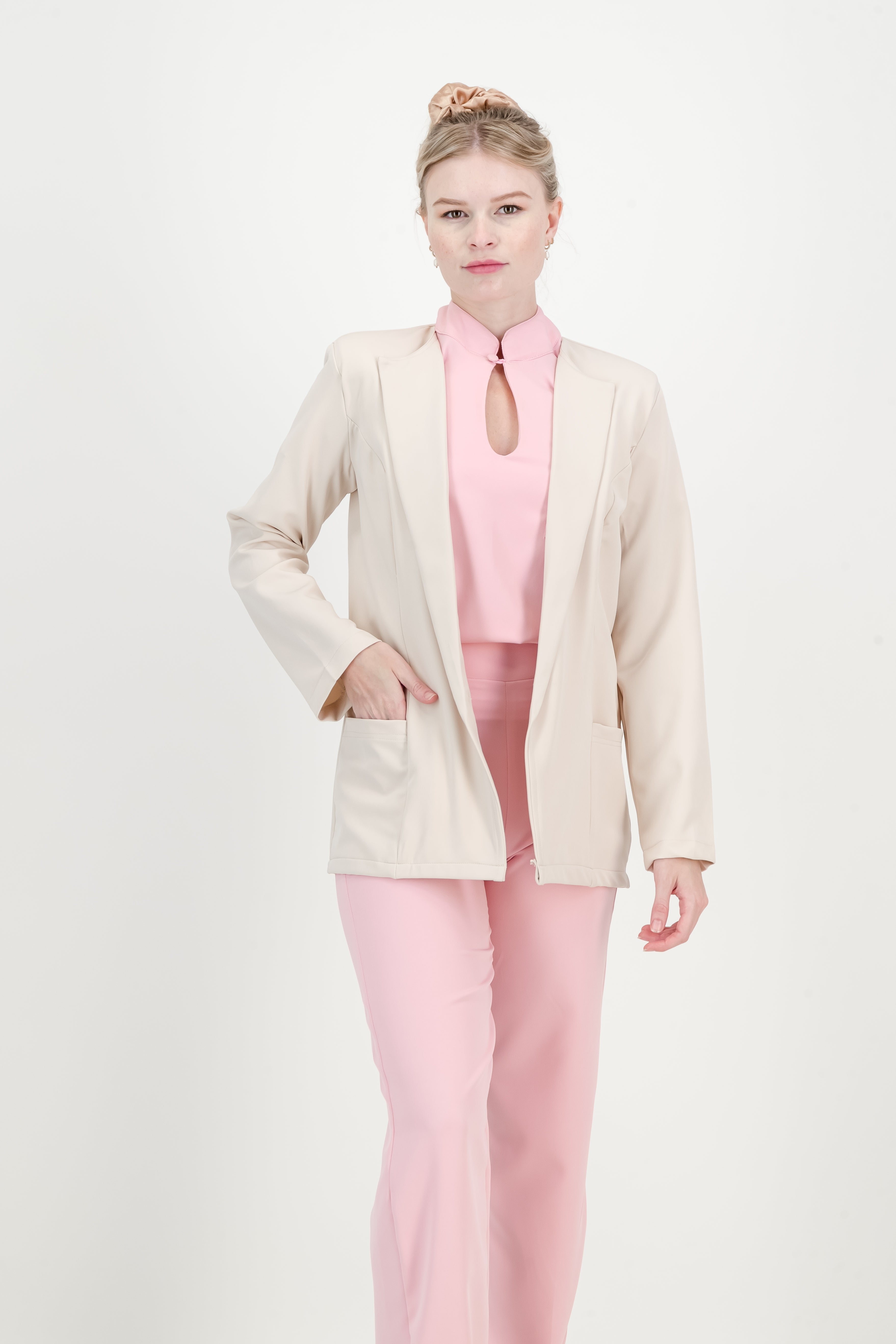 Women s Blazer Light Sand Scrubbies Scrubs