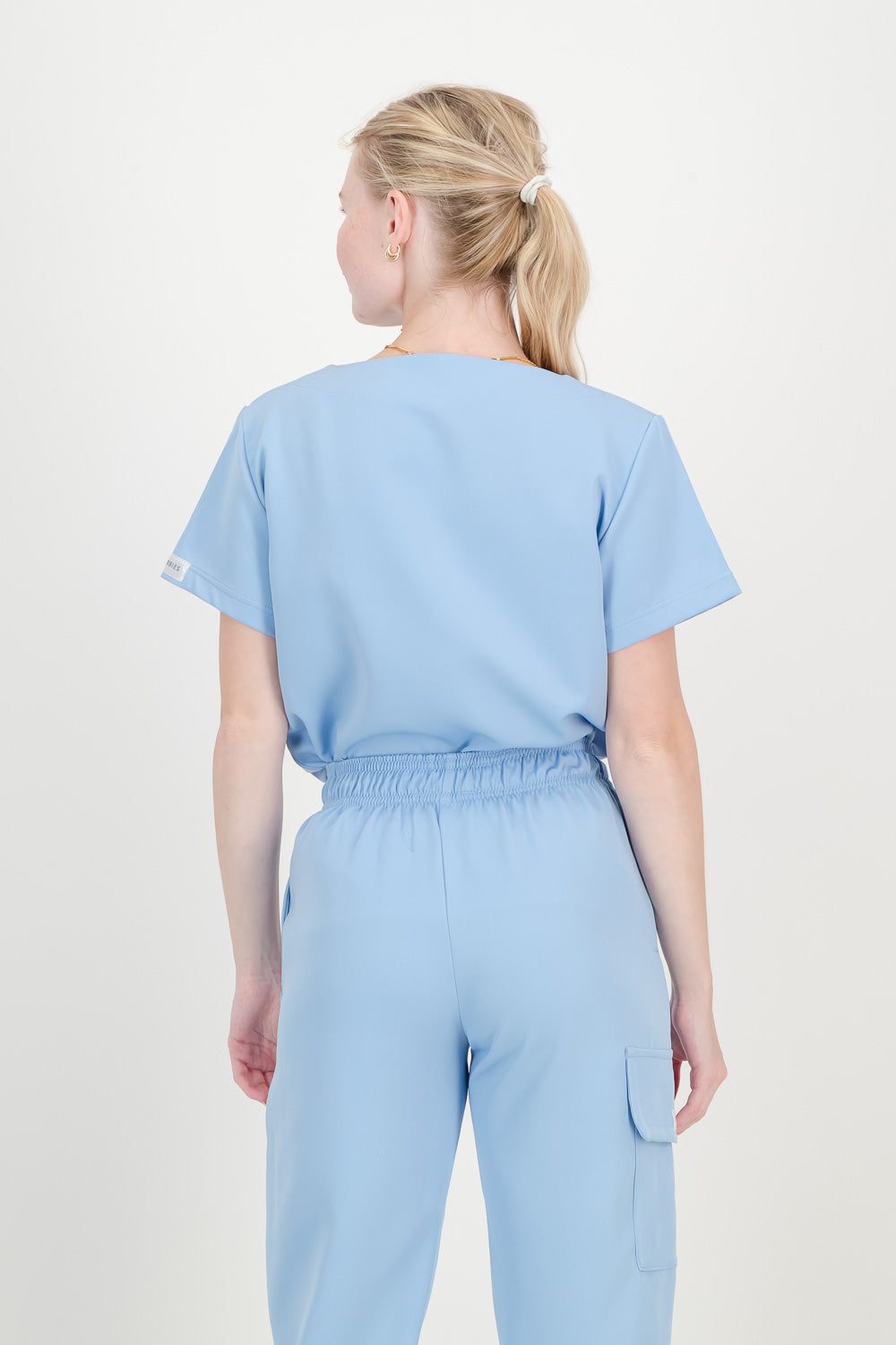 Women's Sky Blue Scrub Top - V-Neck