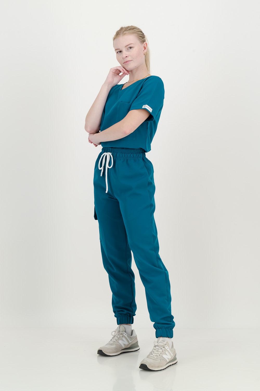 Women's Teal Scrub Top - V-Neck