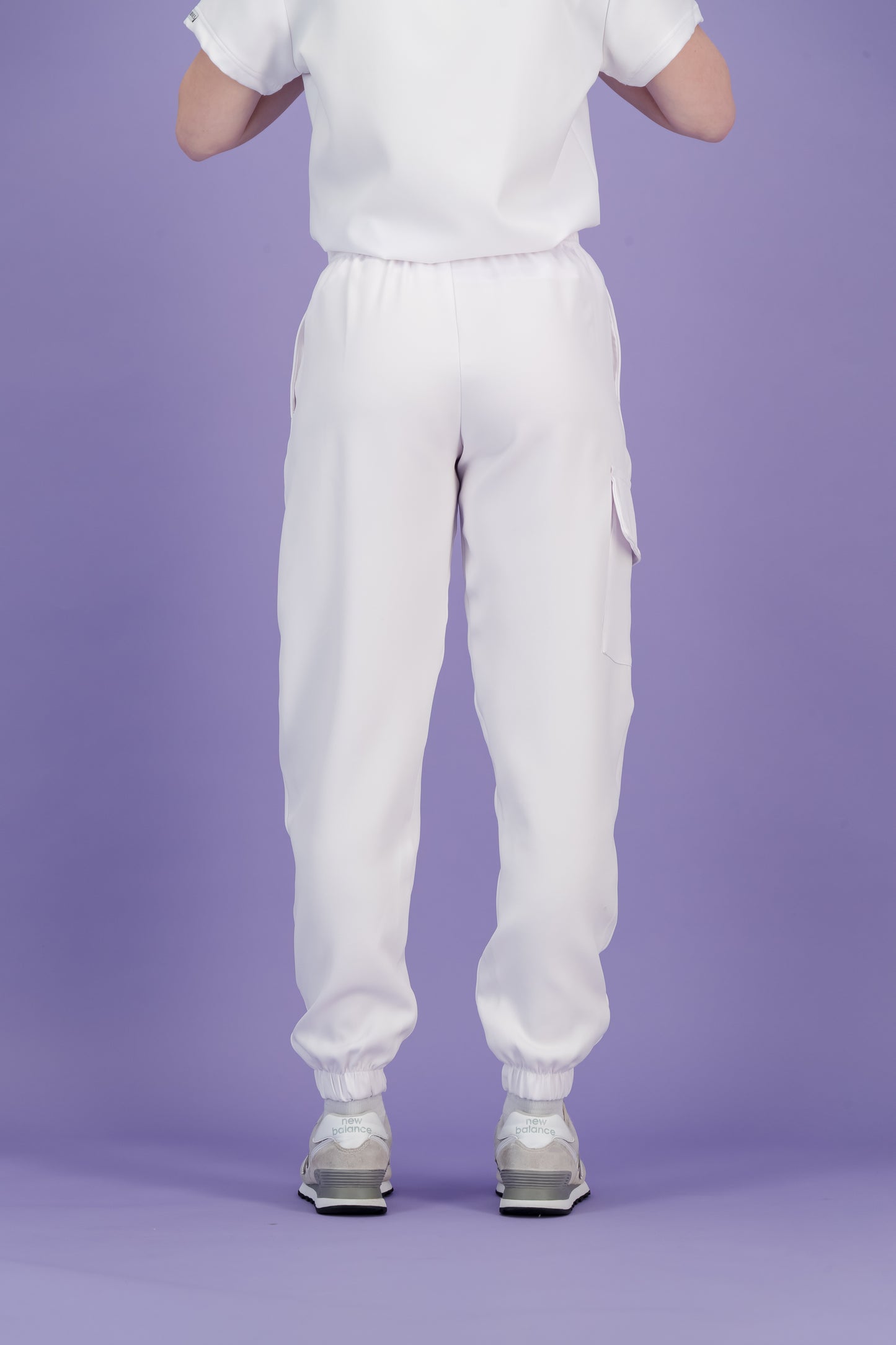 Women's Soft White Scrub Pants - Jogger Fit