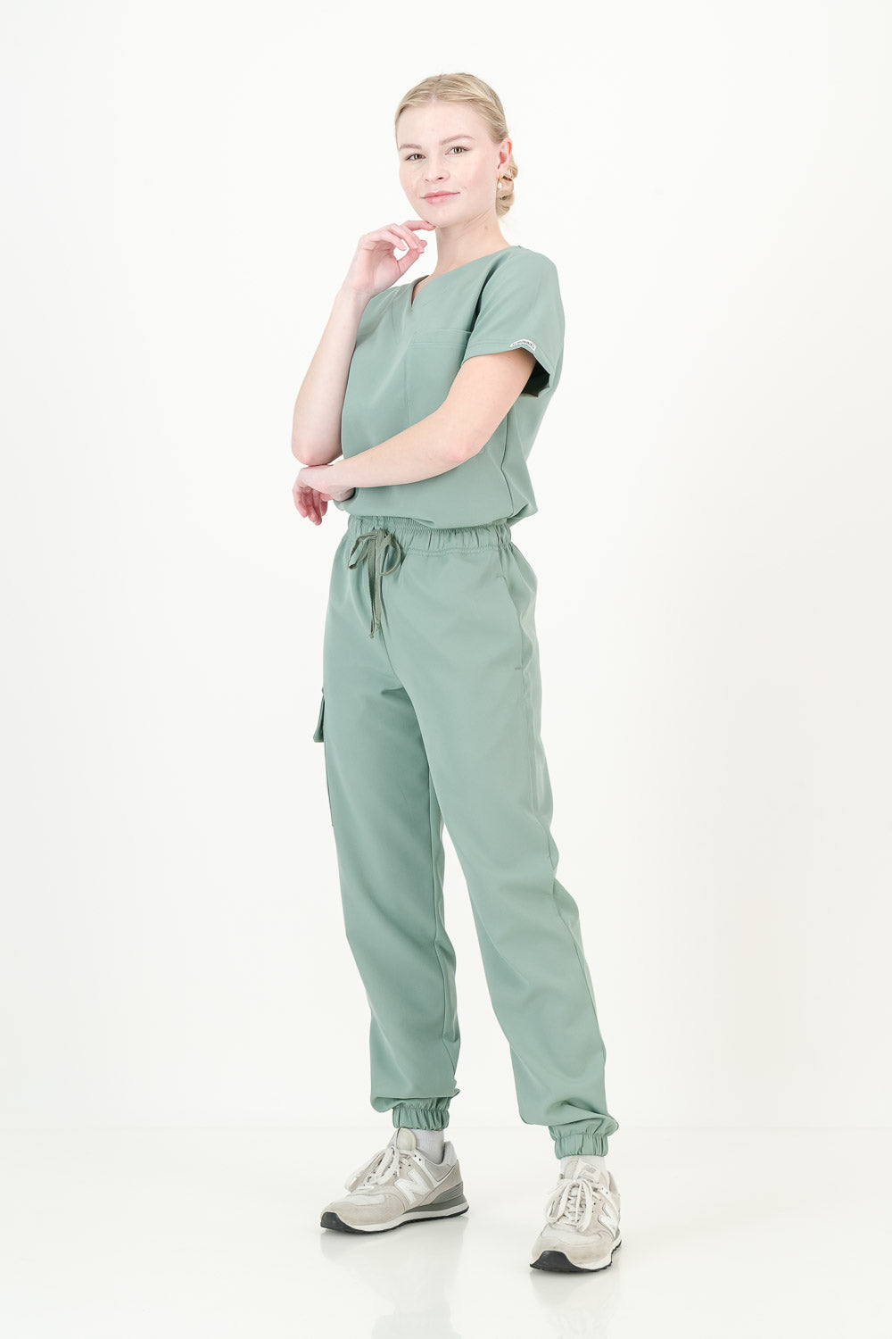 Women's Sage Green Scrub Top - V-Neck