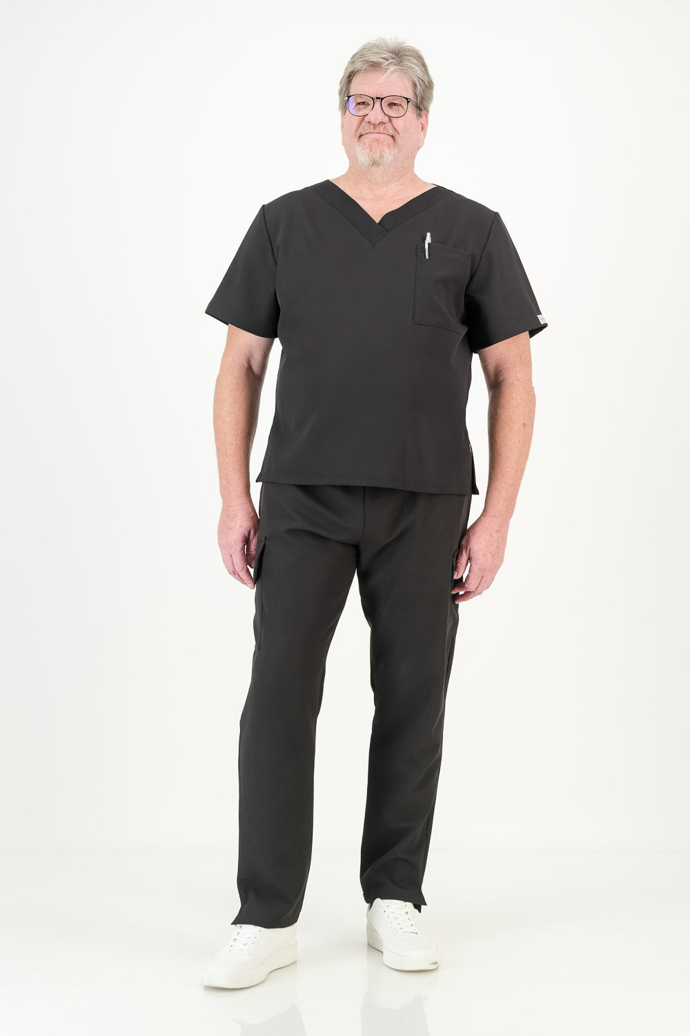 Men's Jet Black Scrub Set