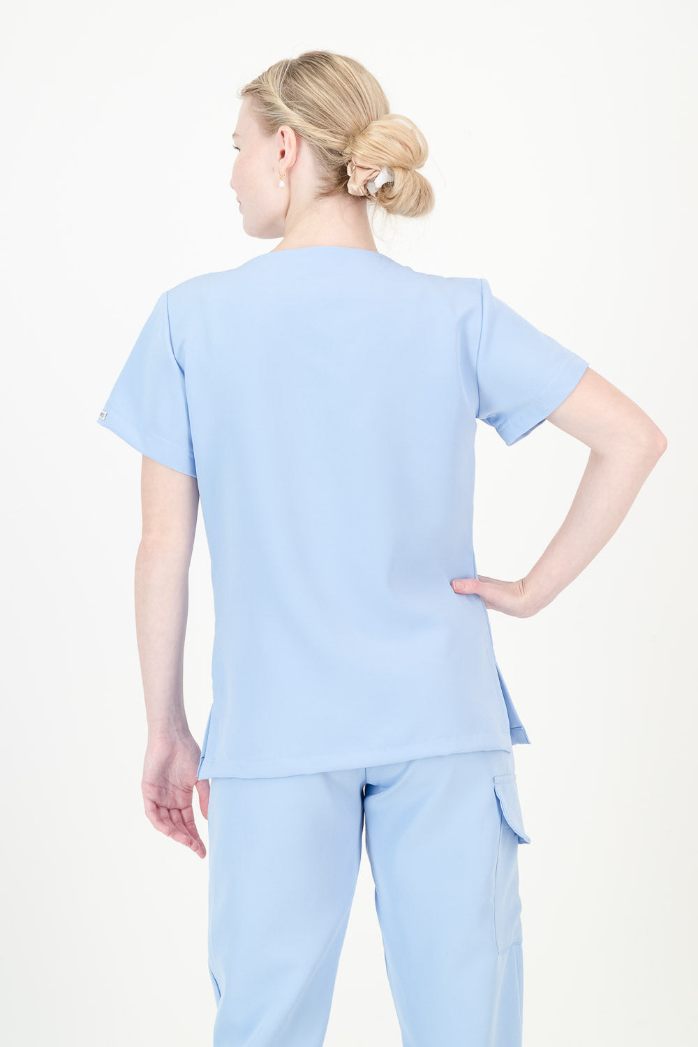 Women's Sky Blue Scrub Top - V-Neck