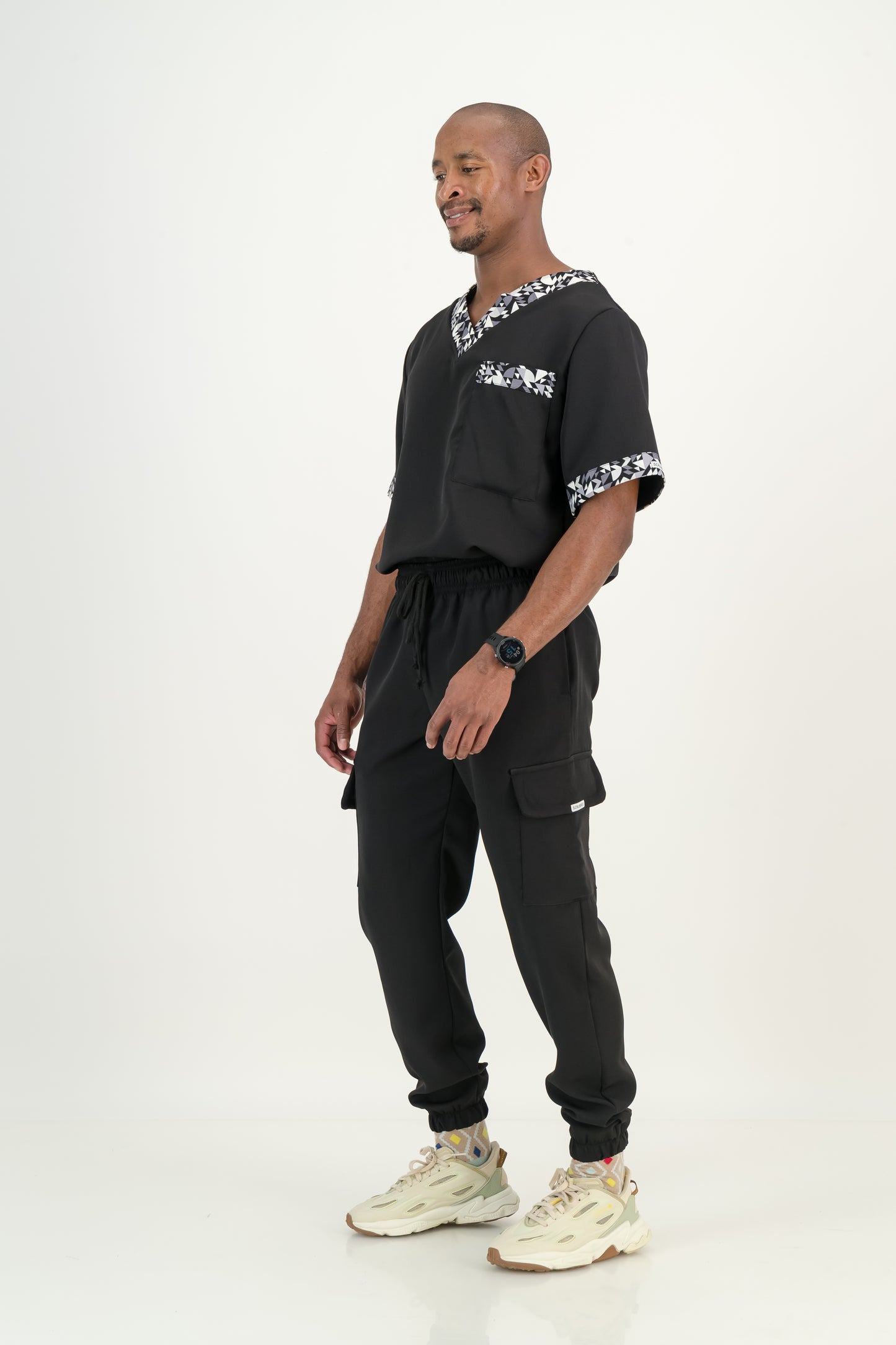 Men's Jet Black Scrubs Set - Ithemba Edition