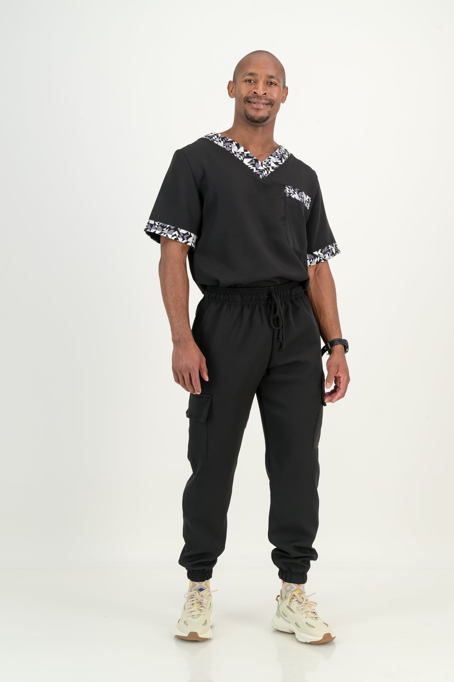 Men's Jet Black Scrubs Set - Ithemba Edition