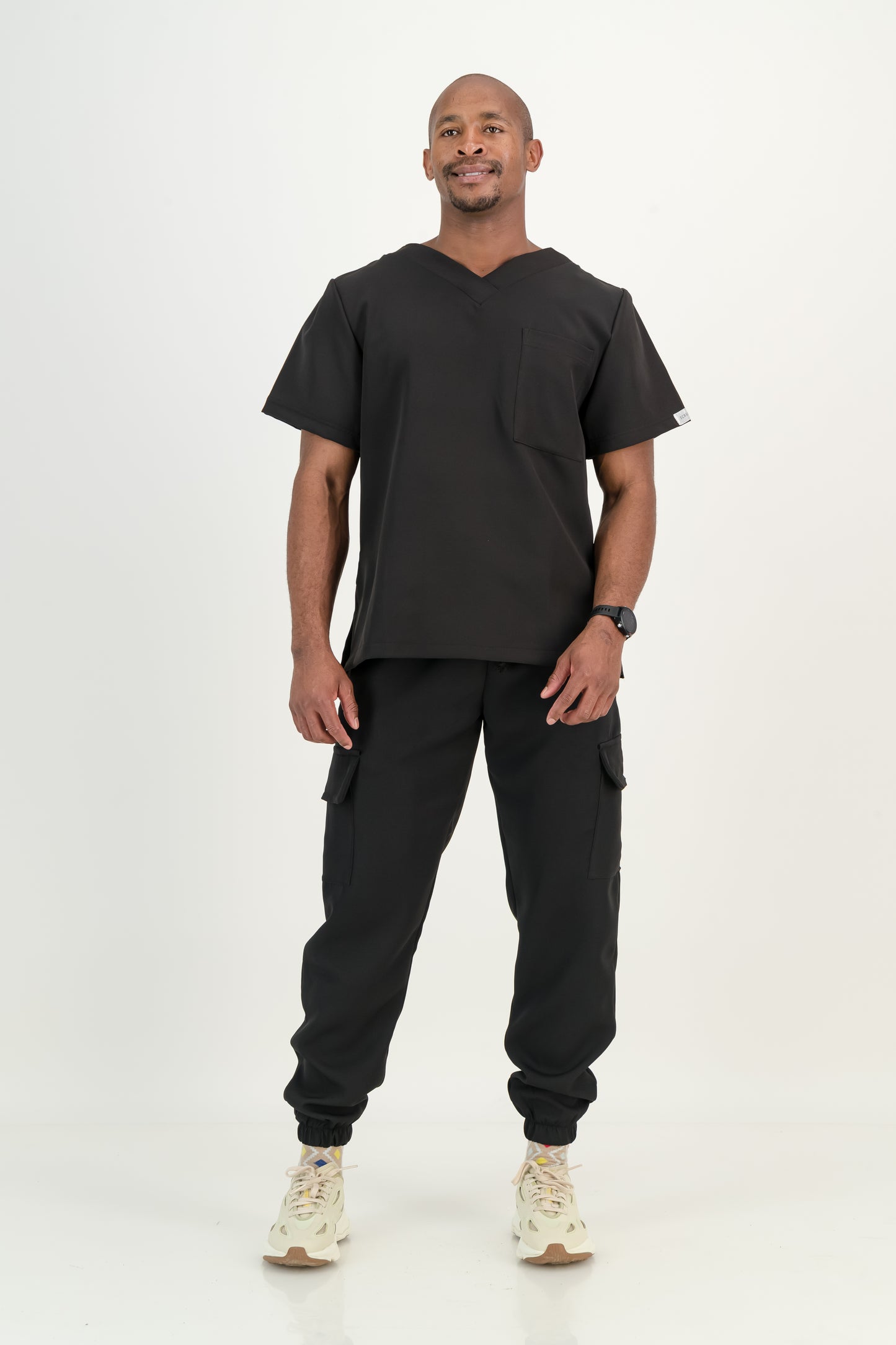 Men's Jet Black Scrub Set