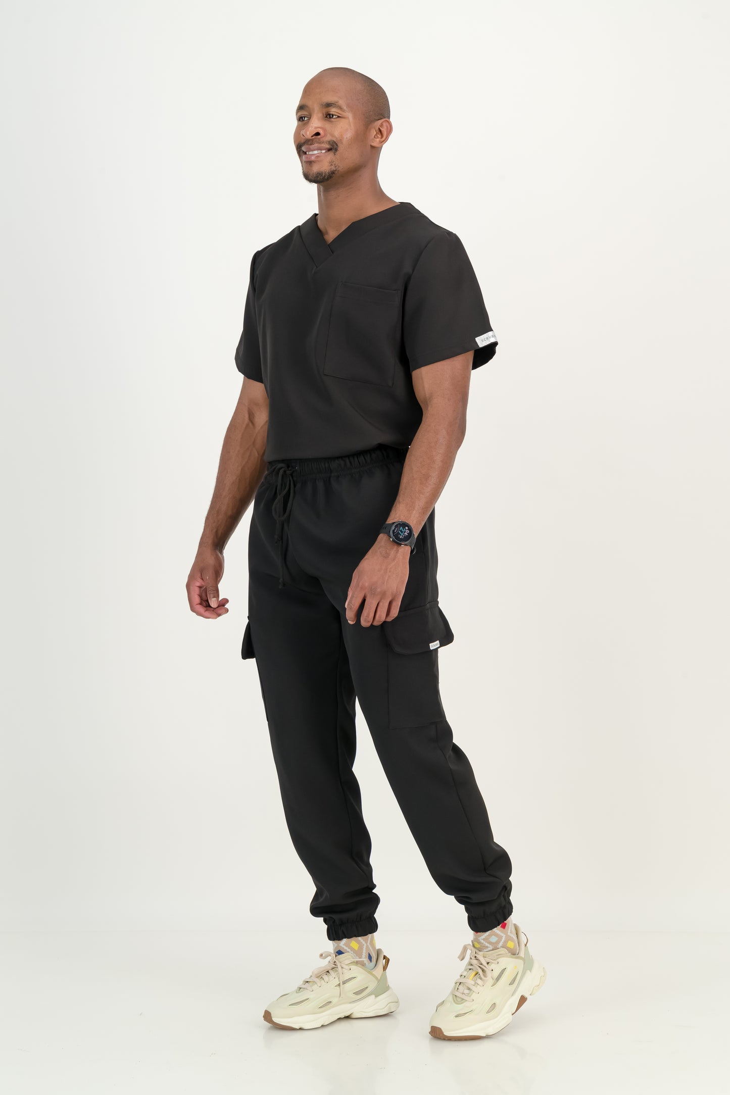 Men's Jet Black Scrub Set