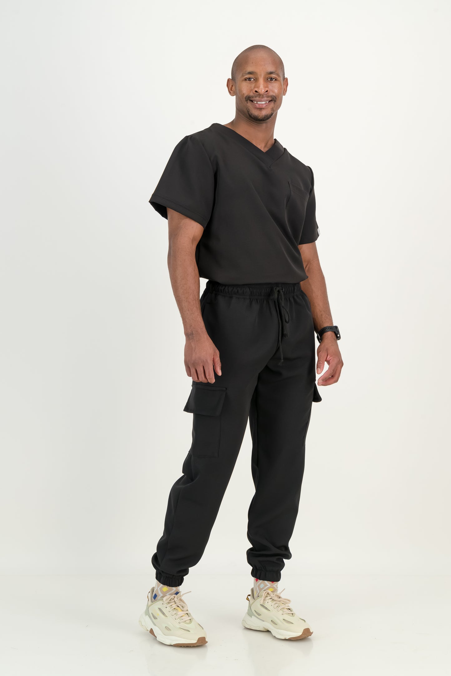 Men's Jet Black Scrub Set