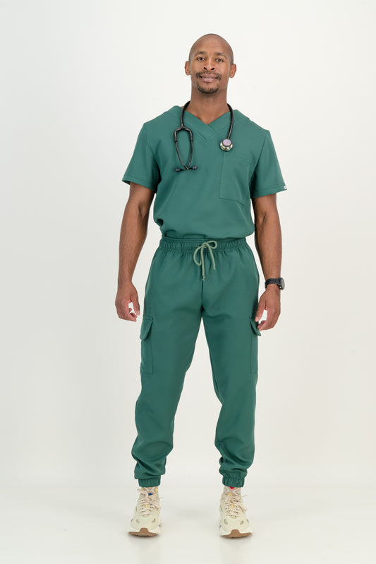 Men's Forest Green Scrub Set