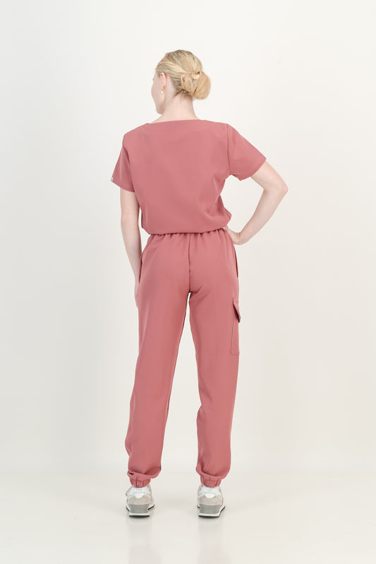 Women's Rose Pink Scrub Set