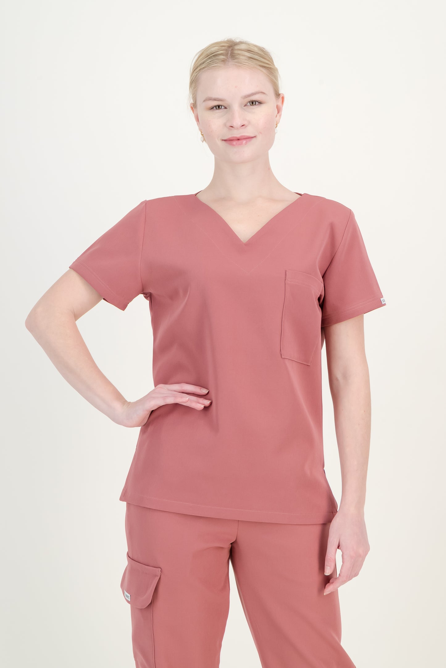 Women's Rose Pink Scrub Set