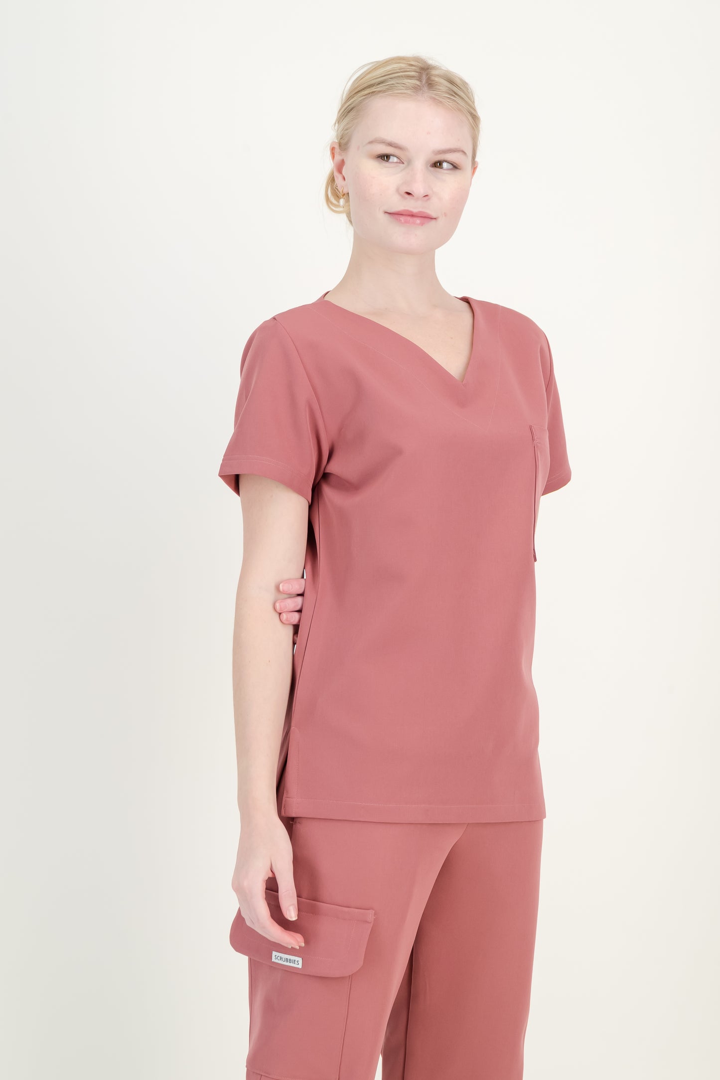 Women's Rose Pink Scrub Set