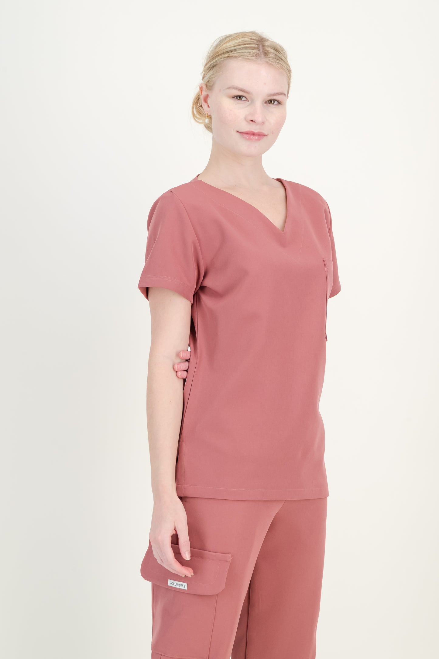 Women's Rose Pink Scrub Set