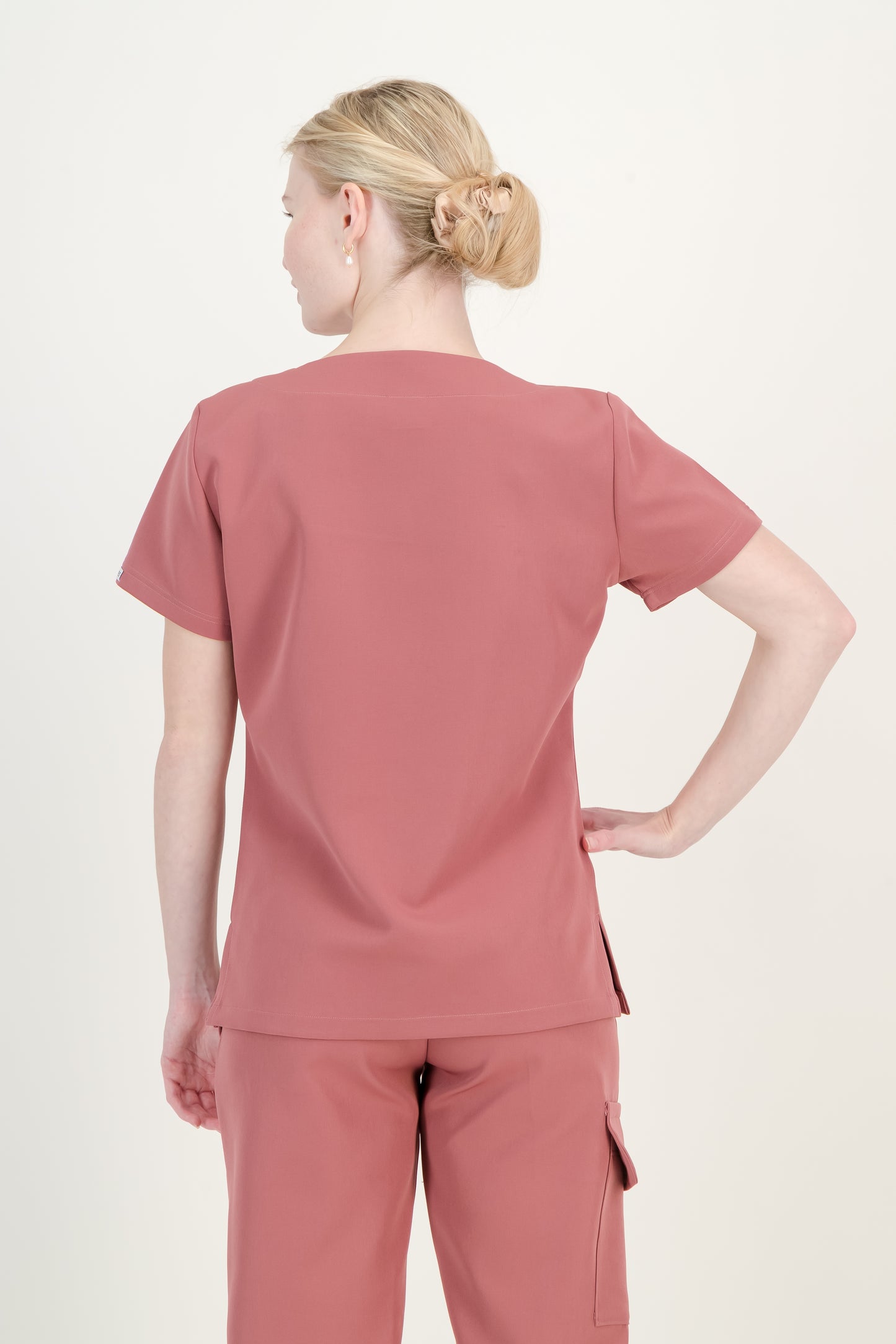 Women's Rose Pink Scrub Top - V-Neck