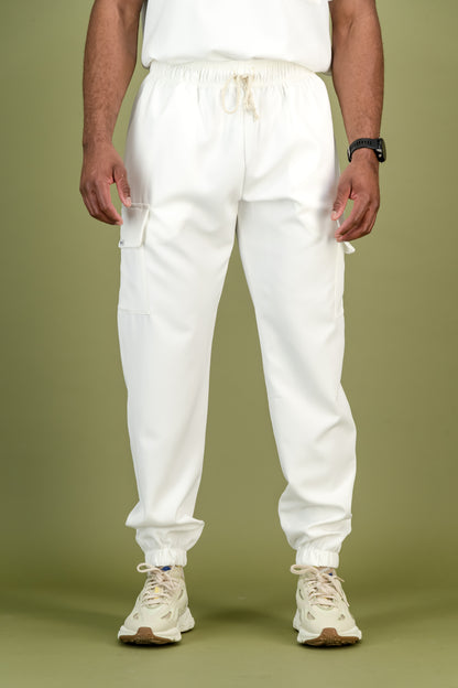 Men's Optic White Scrub Set