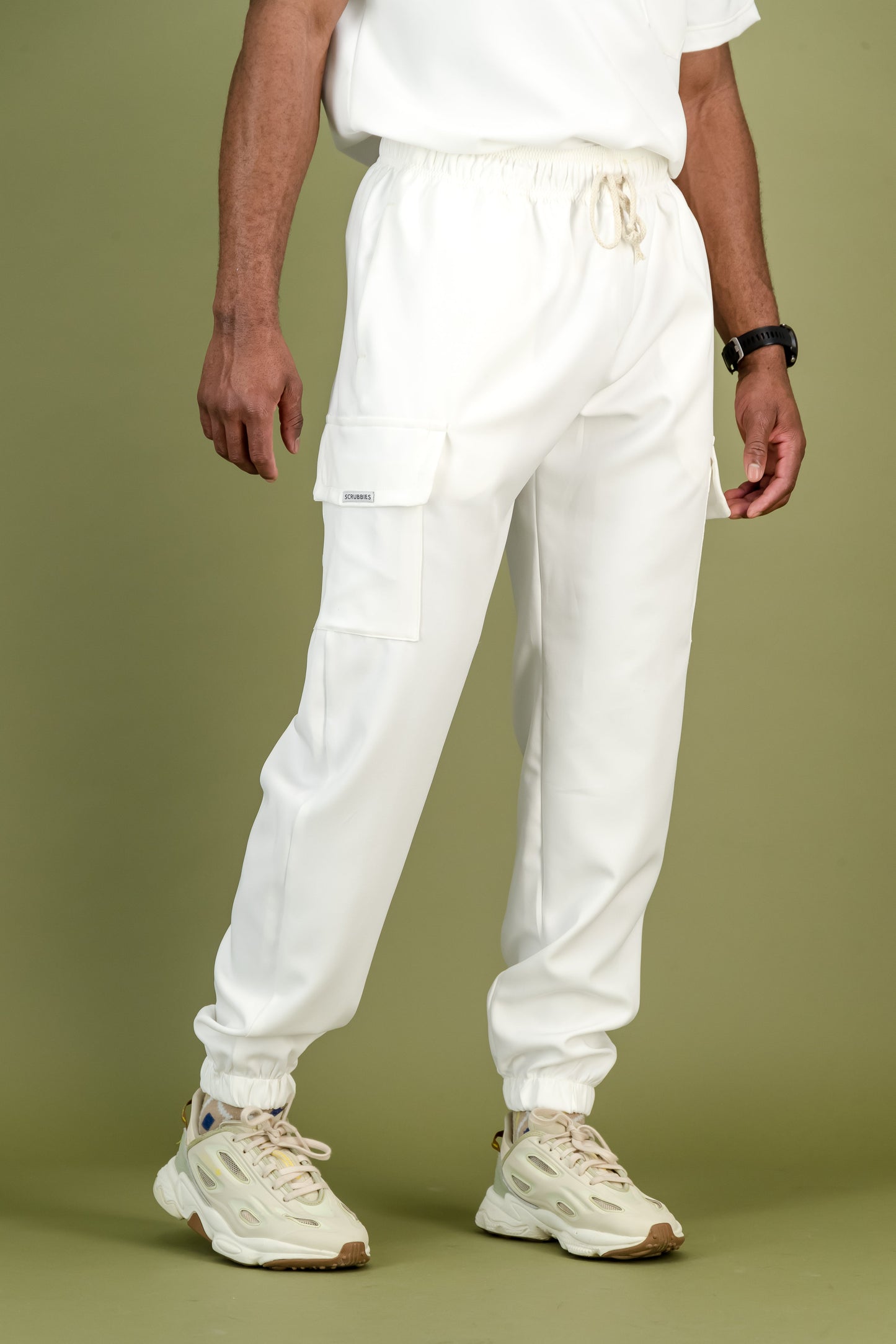 Men's Optic White Scrub Pants