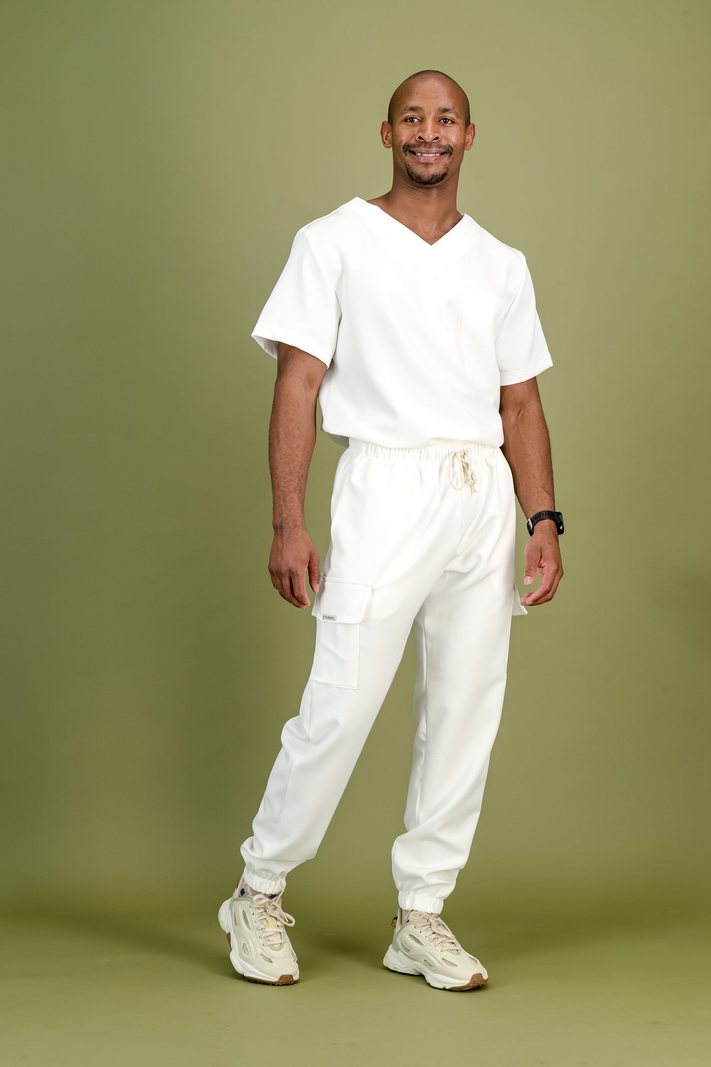 Men's Optic White Scrub Pants