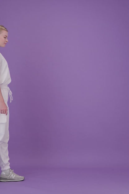 Women's Soft White Scrub Pants - Jogger Fit