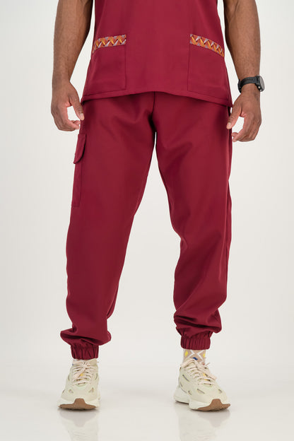 Men's Merlot Red Scrub Set - Ithemba Edition