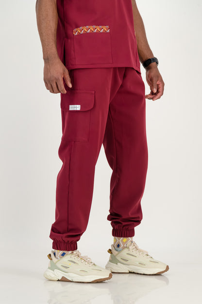 Men's Merlot Red Scrub Set - Ithemba Edition