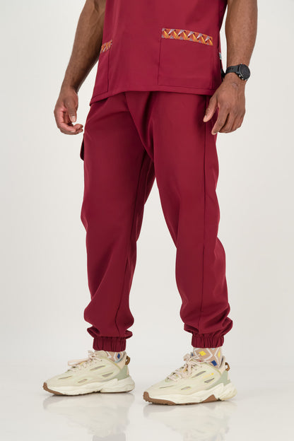 Men's Merlot Red Scrub Set - Ithemba Edition