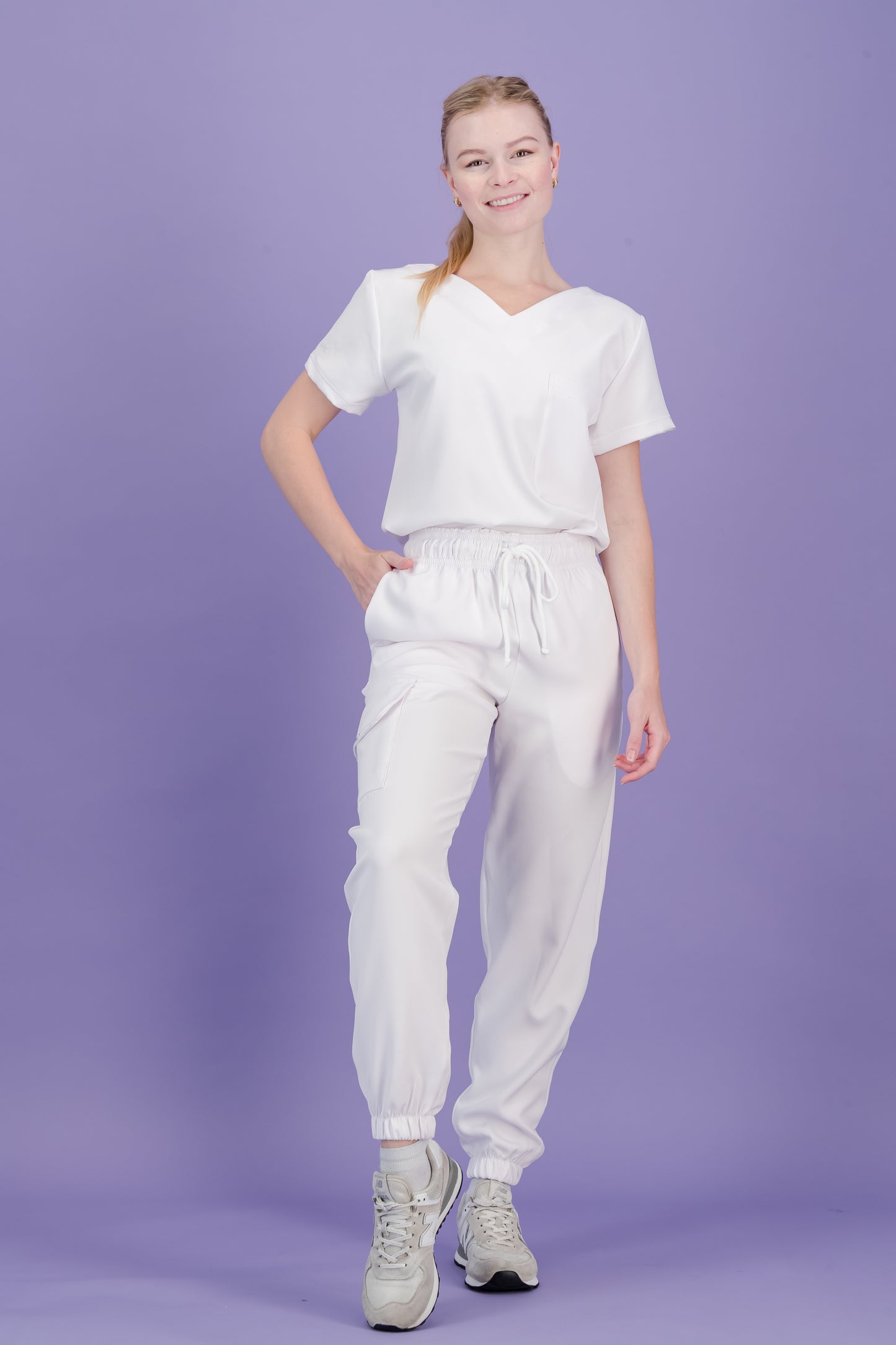 Women's Soft White Scrub Set