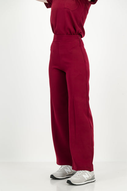 Women's Kyoto High Waist Trousers - Merlot Red
