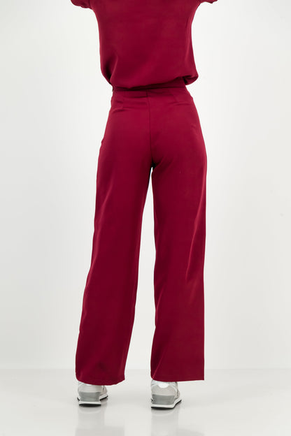 Women's Kyoto High Waist Trousers - Merlot Red