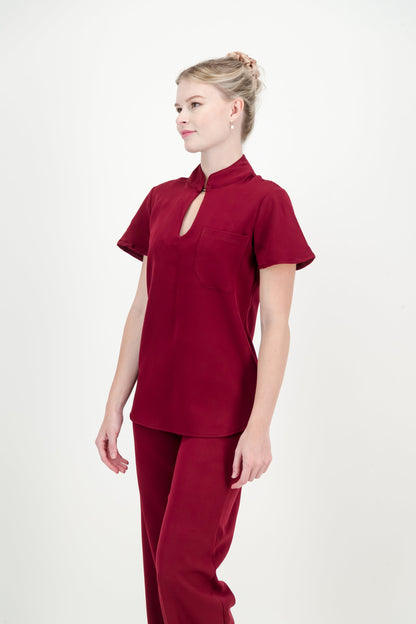 Women's Kyoto Top - Merlot Red