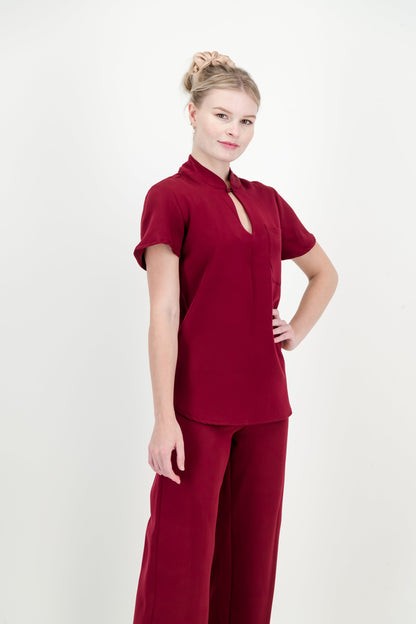 Women's Kyoto Top - Merlot Red